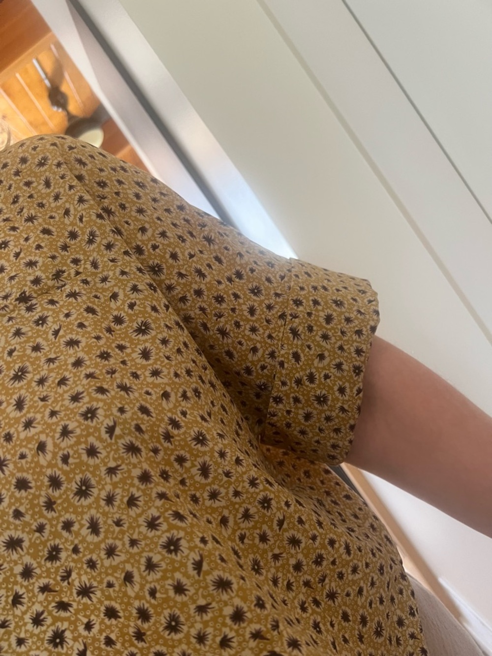 Mustard Floral Button-Front Blouse - Picture 8 of 8